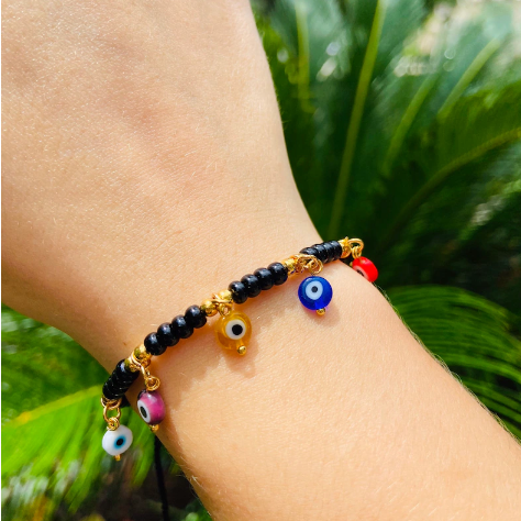 Evil Eye Multi-Color, Tiny Charms Bracelet