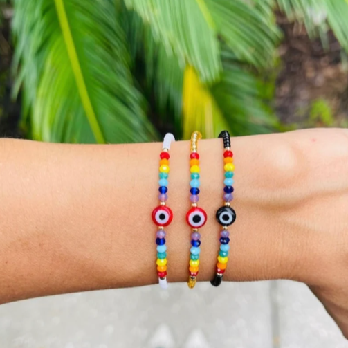 Double Chakra Evil Eye Bracelet