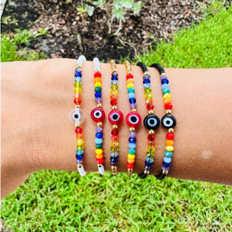 Double Chakra Evil Eye Bracelet